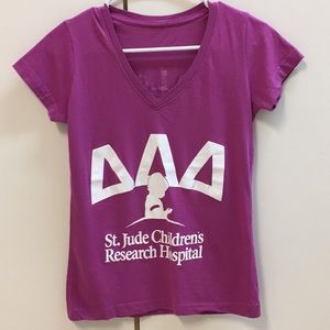 Tri Delta St. Jude purple v-neck T-shirt!